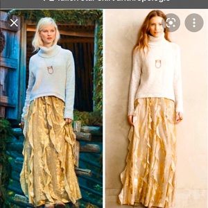 Last chance last week! NWT Anthro gold maxi skirt 16